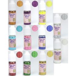 Set van 11 verschillende kleuren Ultra Fine Glitter Potjes